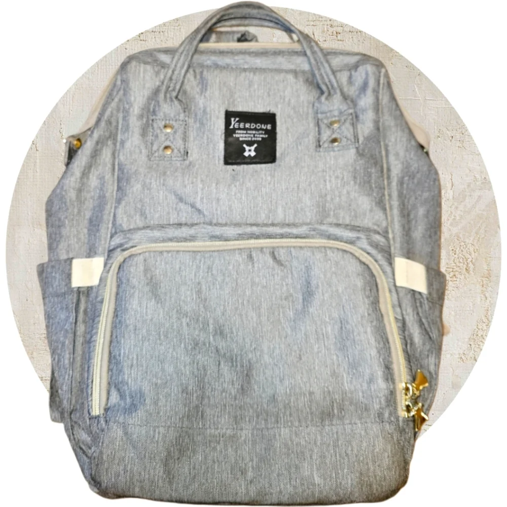 Gray‎ Backpack / Diaper Bag Gold Hardware